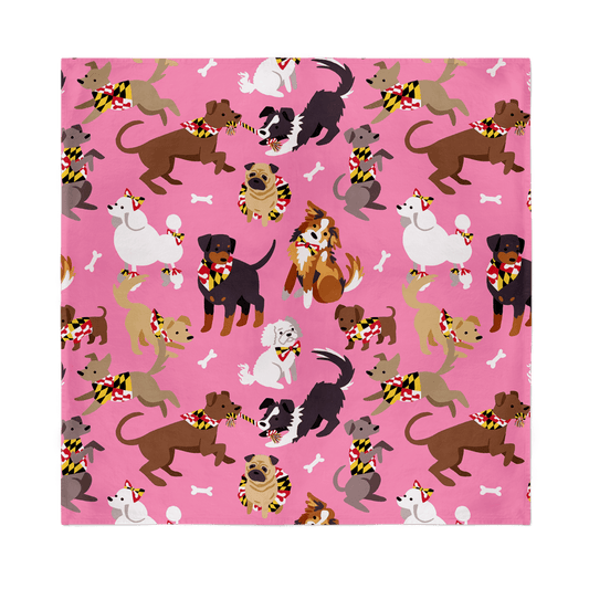 Maryland Doggies (Pink) / Bandana (22 x 22 inch) - Route One Apparel
