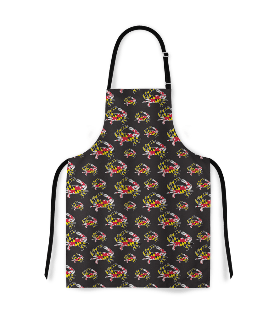 Maryland Flag Crab Pattern (Black) / Apron - Route One Apparel
