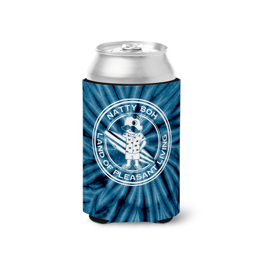 Retro National Bohemian Surfer Dude (Blue Tie Dye) / Can Cooler - Route One Apparel