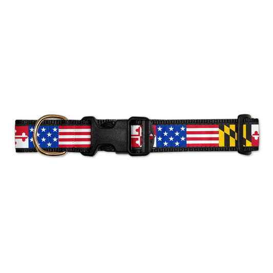 Maryland & American Flag / Dog Collar - Route One Apparel