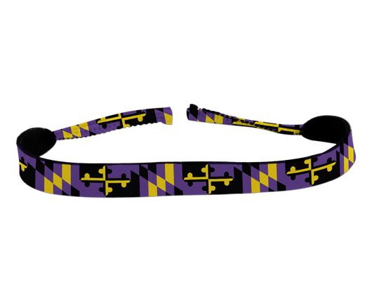 Purple & Gold Maryland Flag / Neoprene Sunglass Strap - Route One Apparel