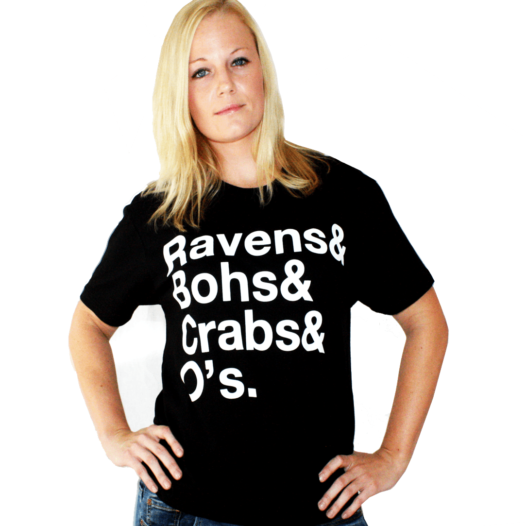 Ravens & Bohs & Crabs & O's Helvetica (Black) / Shirt - Route One Apparel