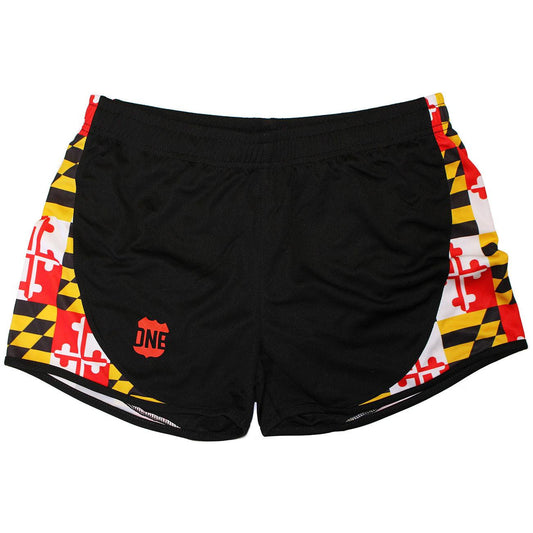 Maryland Flag Sides (Black) / Running Shorts (Women) - Route One Apparel
