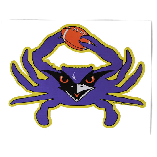 Football Crab (Purple) / Sticker - Route One Apparel