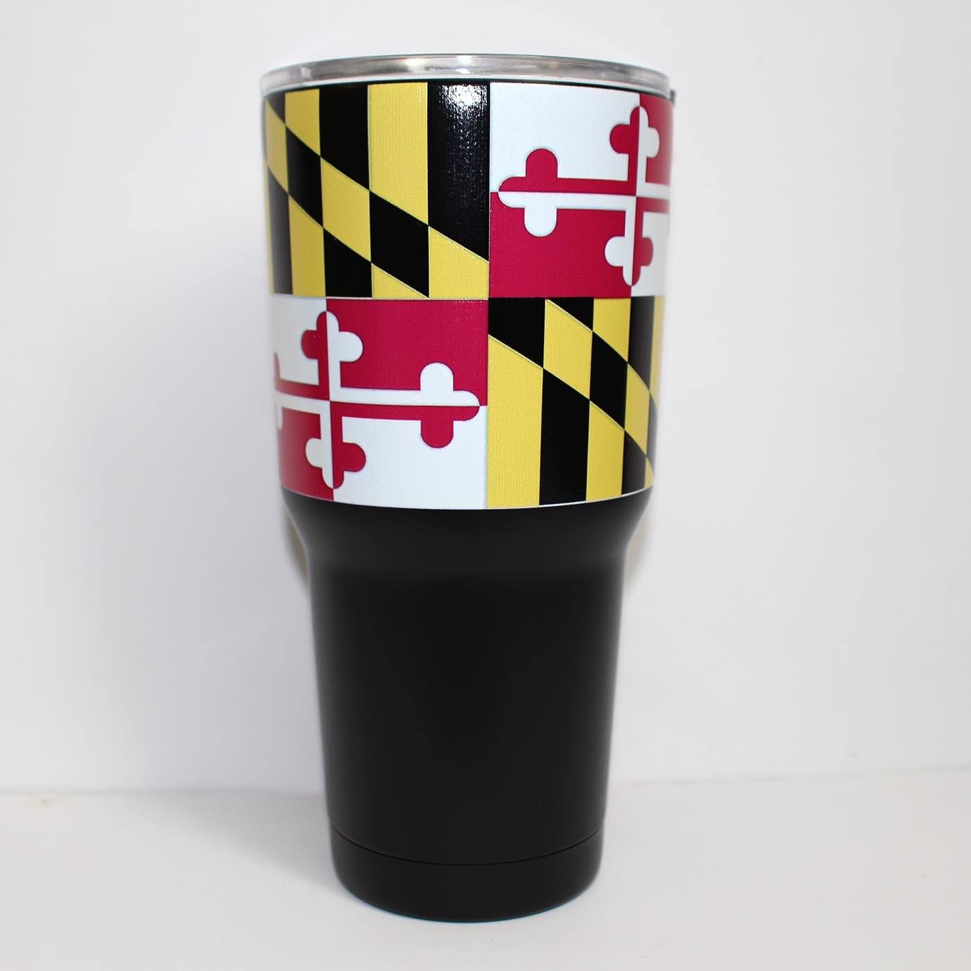 Maryland Flag (Black) / Large Tumbler - Route One Apparel