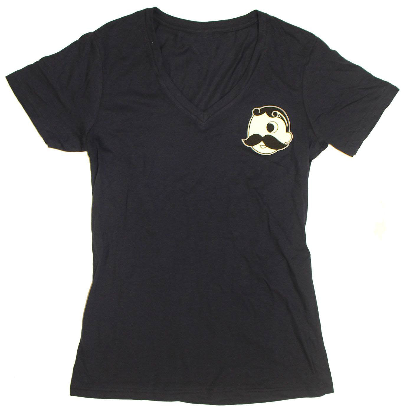 Natty Boh License Plate (Navy) / Ladies V-Neck Shirt - Route One Apparel