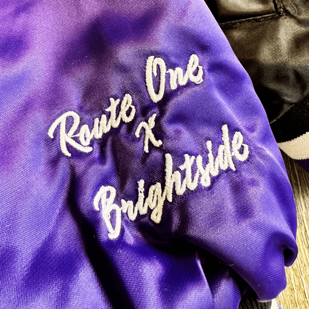 Brightside BMORE Satin Jacket (Purple) - Brightside X R1A / Varsity Jacket