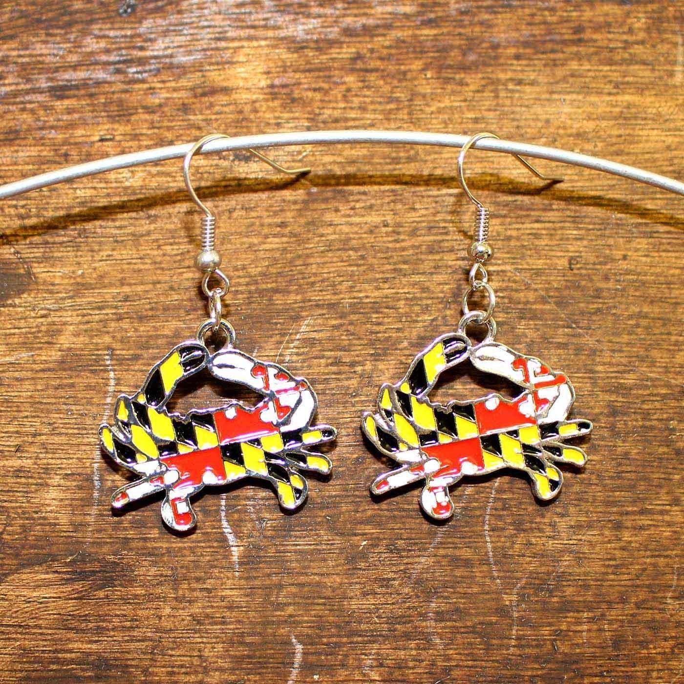 Maryland Full Flag Crab / Earrings