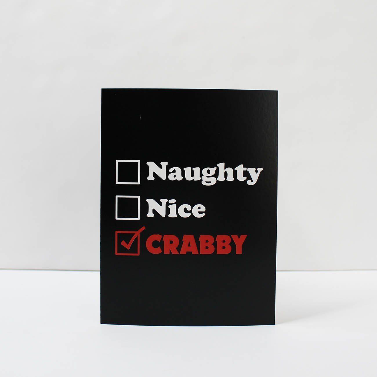 Naughty, Nice, Crabby / 8-Pack Christmas Cards