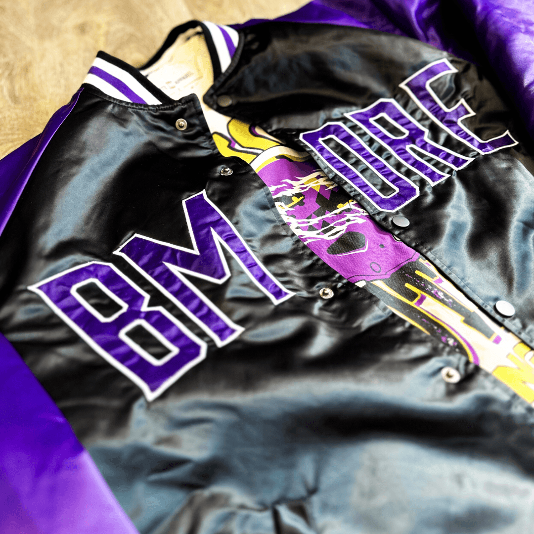 Brightside BMORE Satin Jacket (Purple) - Brightside X R1A / Varsity Jacket