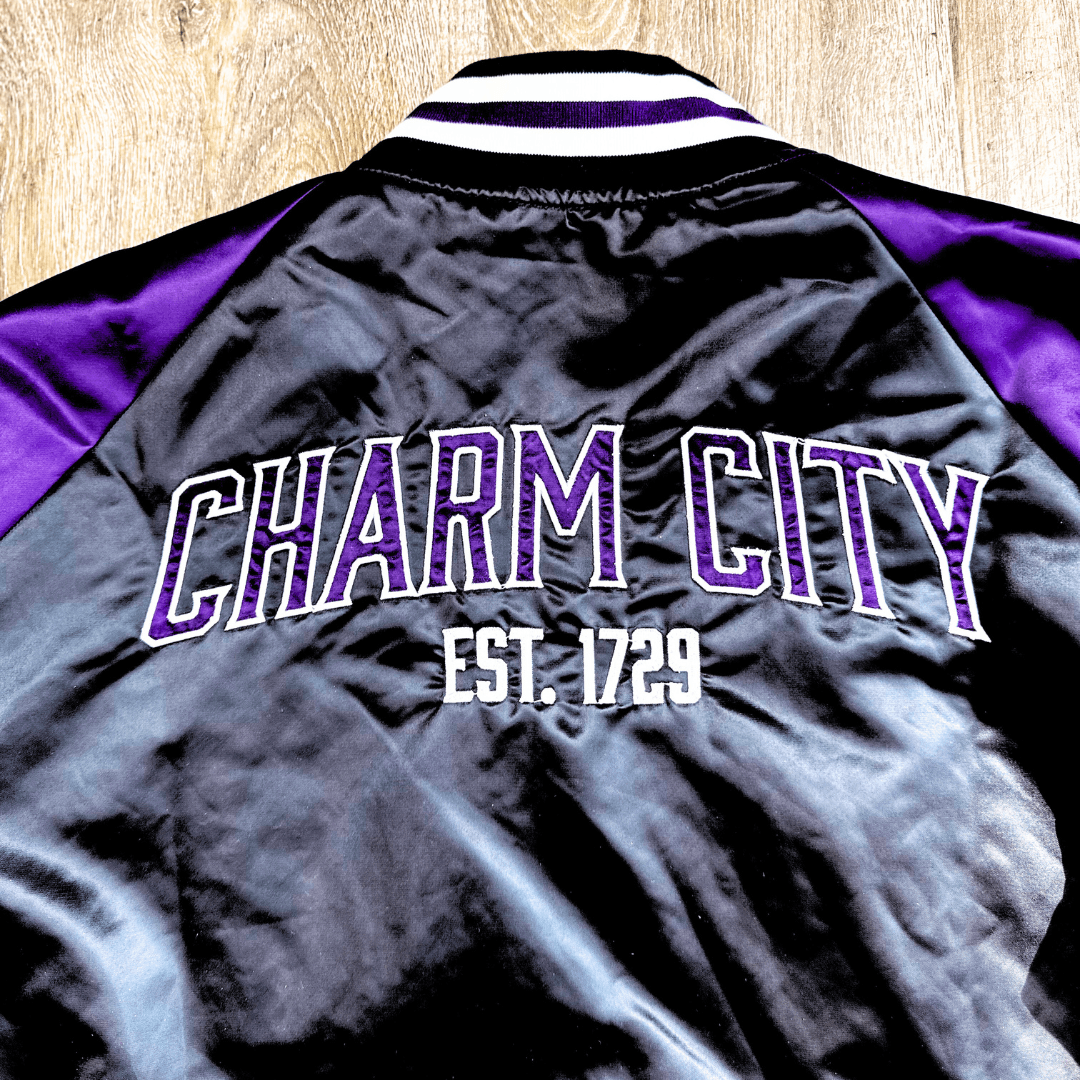 Brightside BMORE Satin Jacket (Purple) - Brightside X R1A / Varsity Jacket