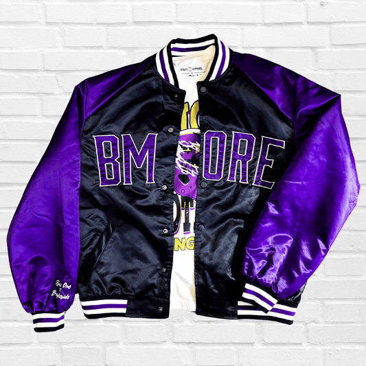 Brightside BMORE Satin Jacket (Purple) - Brightside X R1A / Varsity Jacket