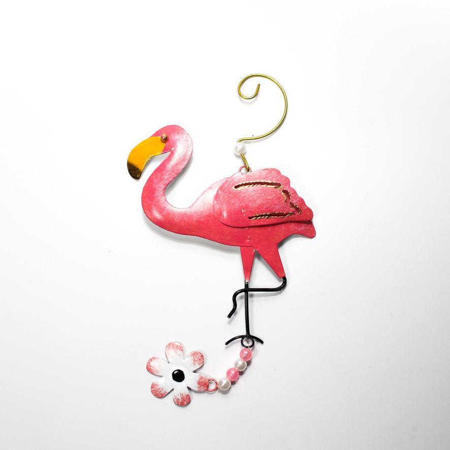 At the Caravan Flamingo / Metal Ornament 1