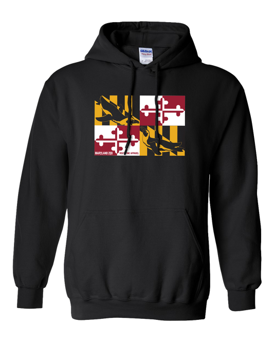 *PRE-ORDER* Maryland Zoo x Route One Apparel Maryland Flag Penguin (Black) / Hoodie (Estimated Ship Date: 12/18)