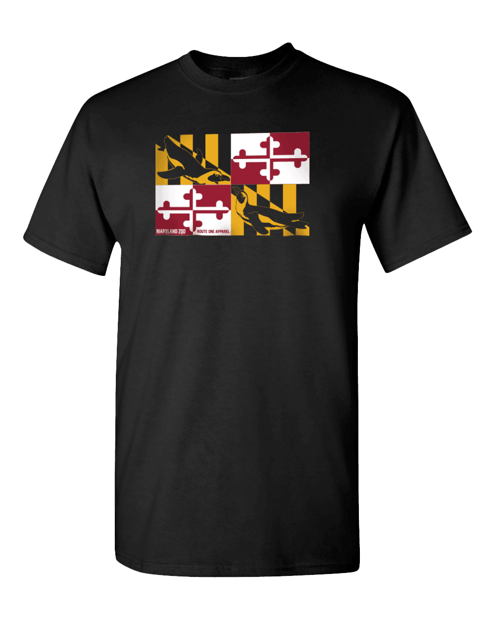 *PRE-ORDER* Maryland Zoo x Route One Apparel Maryland Flag Penguin (Black) / Shirt (Estimated Ship Date: 12/18) - Route One Apparel