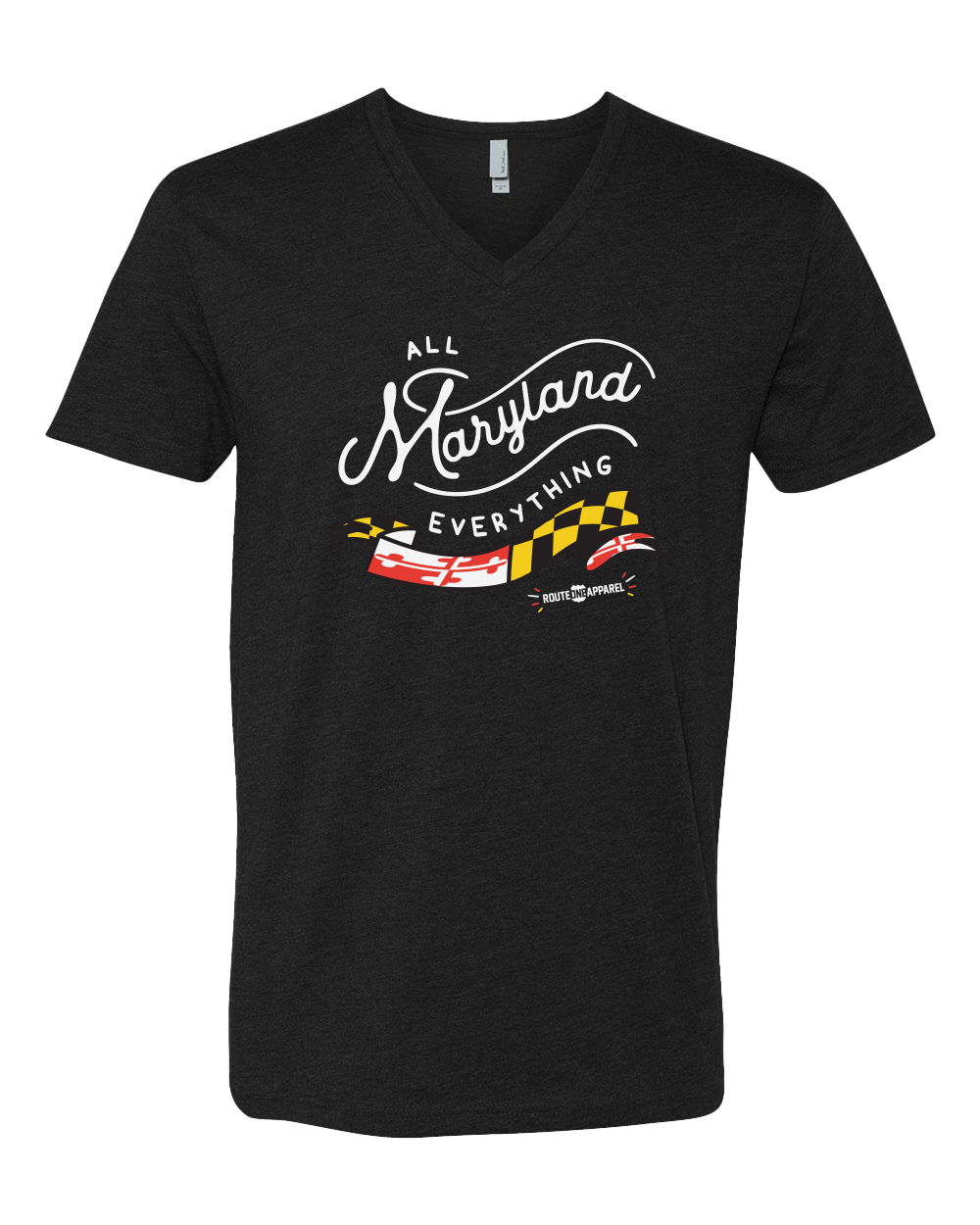 All Maryland Everything (Black) / V-neck Shirt - Route One Apparel