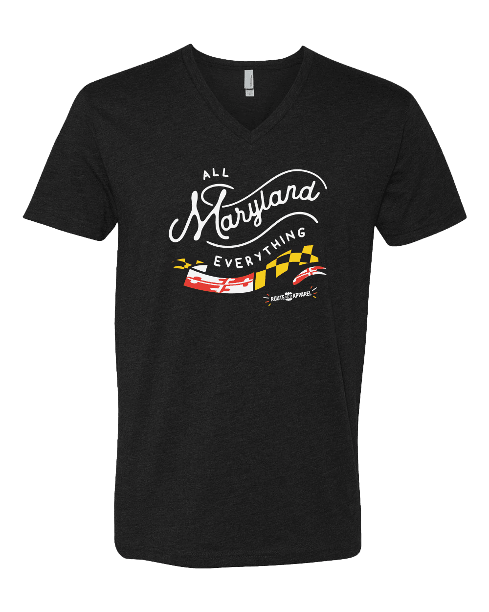 All Maryland Everything (Black) / V-neck Shirt - Route One Apparel
