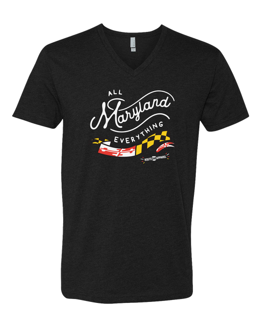All Maryland Everything (Black) / V-neck Shirt - Route One Apparel
