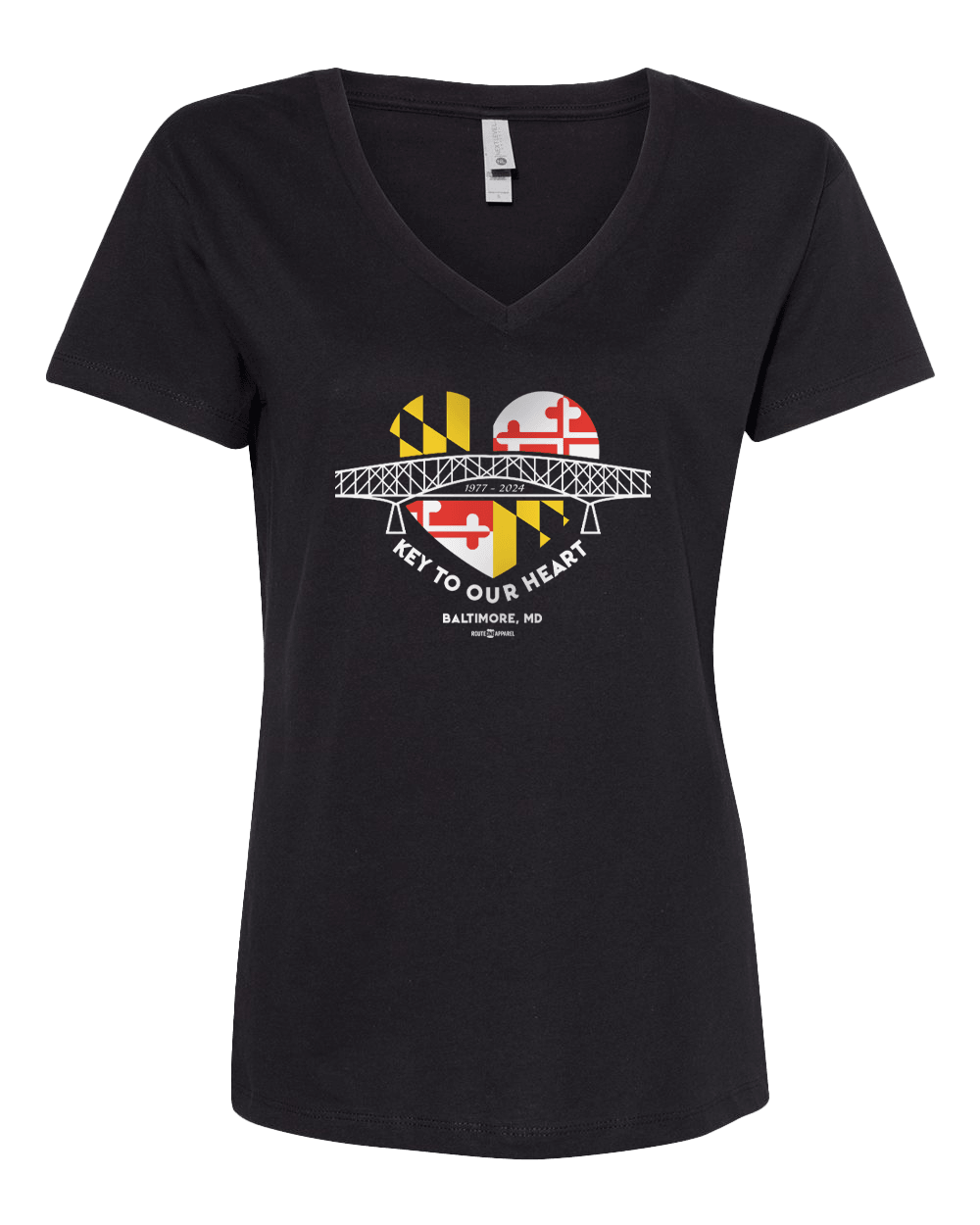 Key To Our Heart (Black) / Ladies V-Neck Shirt
