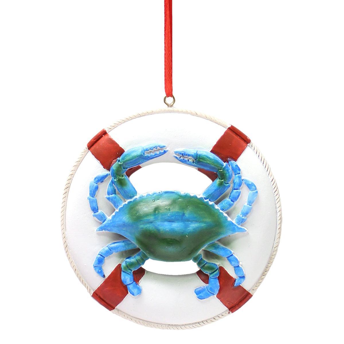 Blue Crab on Life Preserver / Ornament