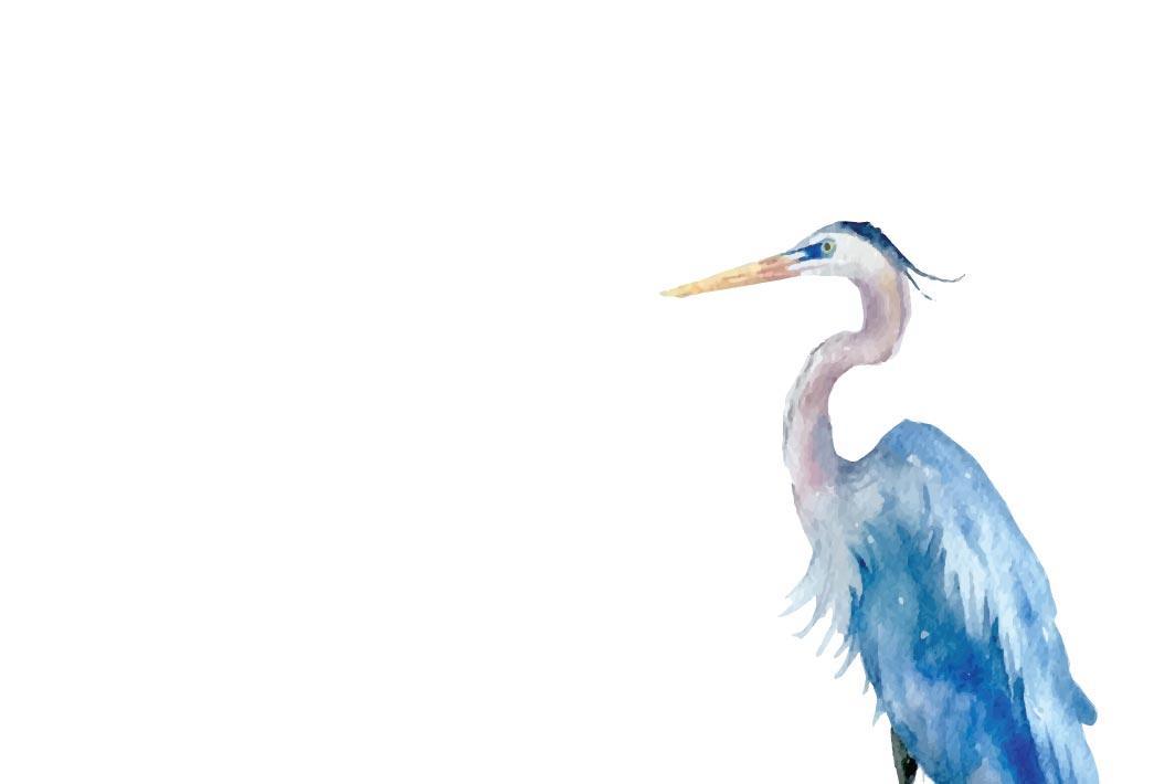 Route One Apparel Watercolor Blue Heron / Placemat 1