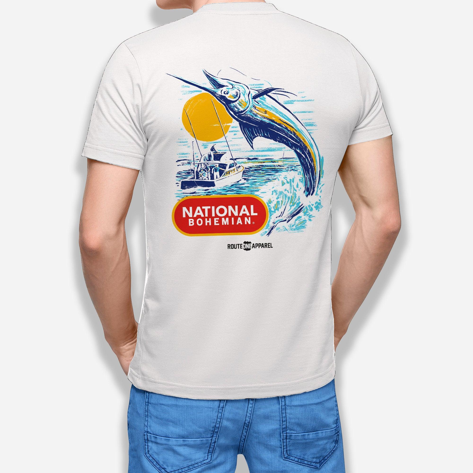 *PRE-ORDER* Natty Boh White Marlin Fishing (White) / Shirt - Route One Apparel