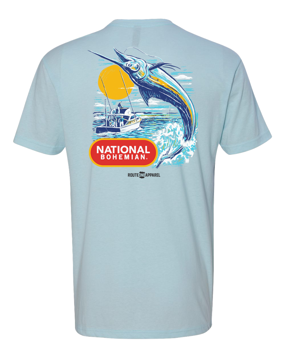 *PRE-ORDER* Natty Boh White Marlin Fishing (Ice Blue) / Shirt - Route One Apparel