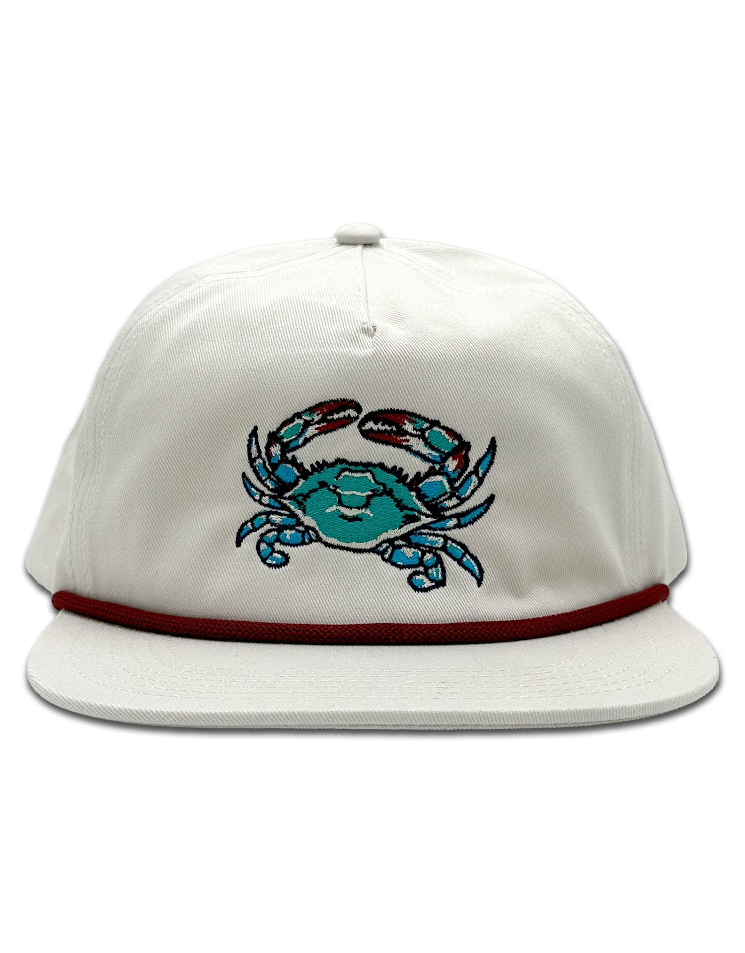 Choptank Supply Co. Blue Crab Hat (Cream) / 5-Panel Rope Cap