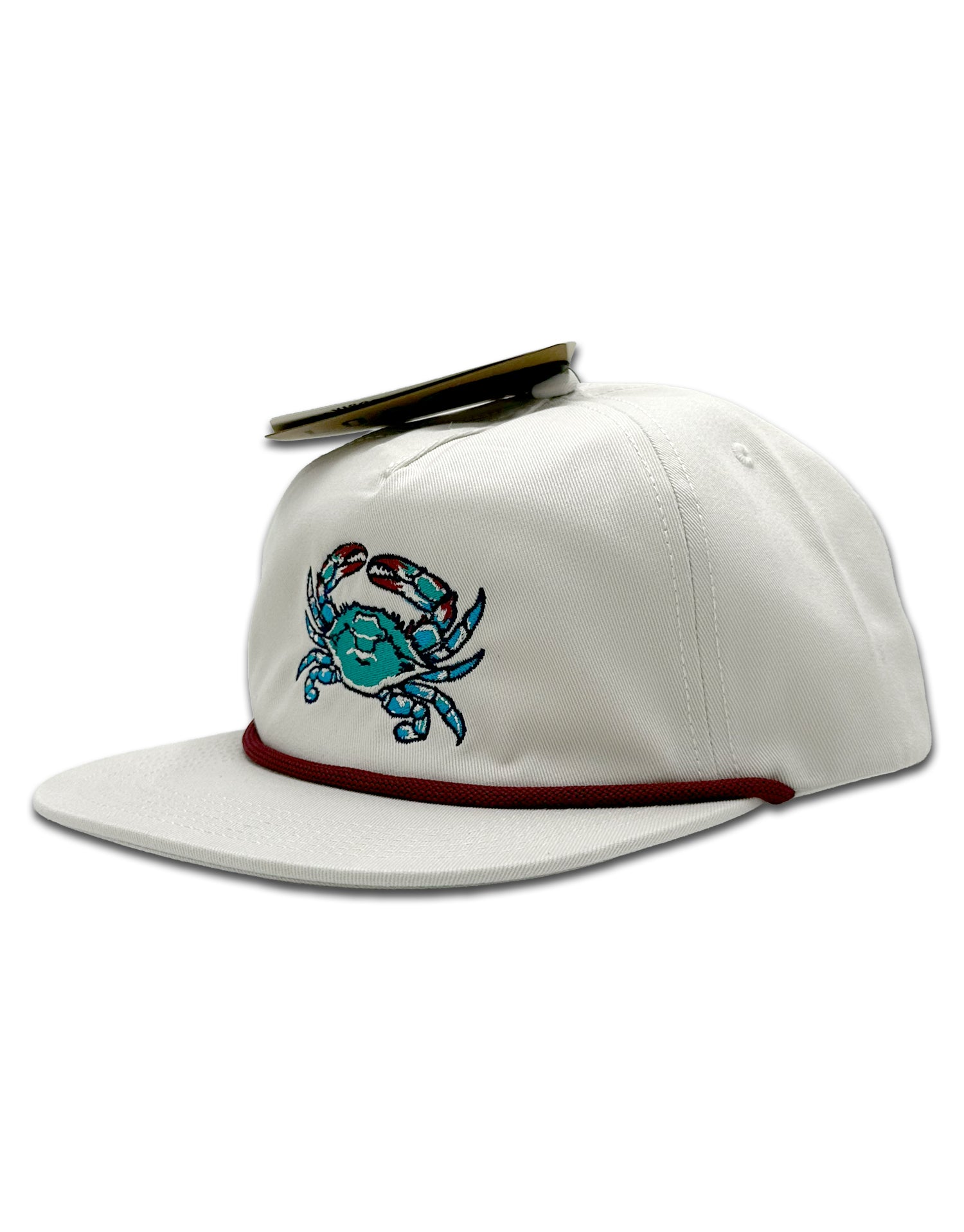 Choptank Supply Co. Blue Crab Hat (Cream) / 5-Panel Rope Cap