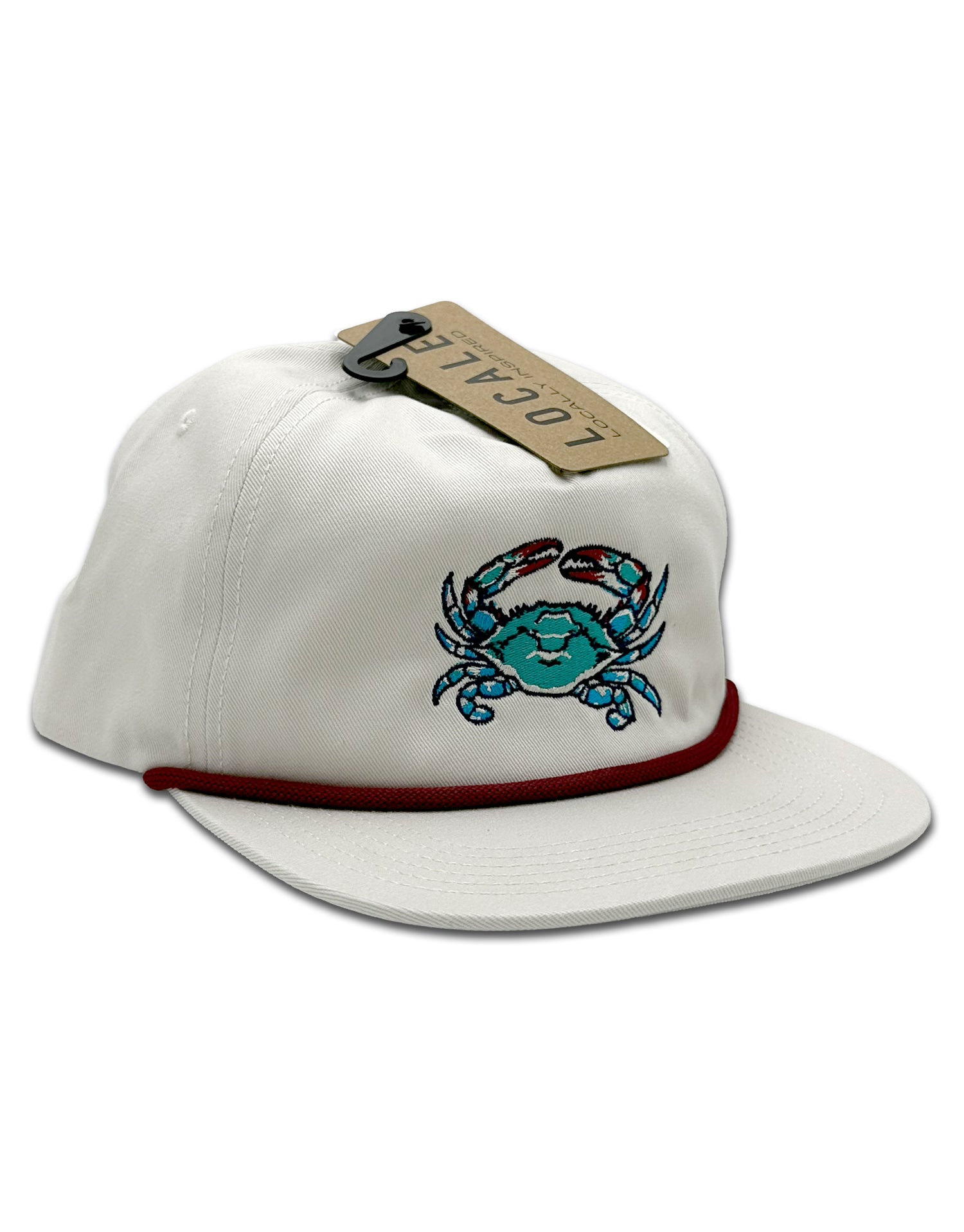 Choptank Supply Co. Blue Crab Hat (Cream) / 5-Panel Rope Cap