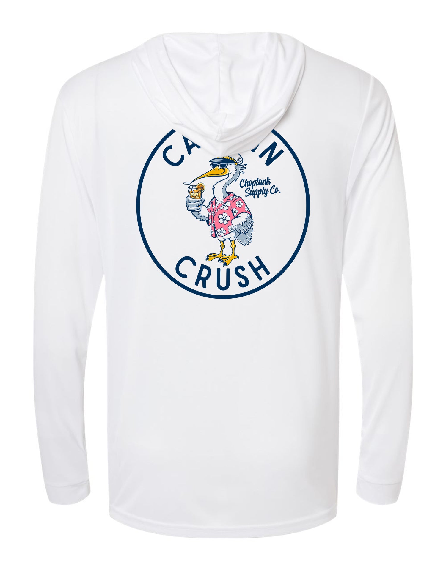Choptank Supply Co. Captain Crush (White) / Long Sleeve Hoodie Tee White