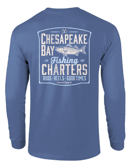 Choptank Supply Co. Chesapeake Bay Fishing Charters (China Blue) / Long Sleeve Shirt China Blue
