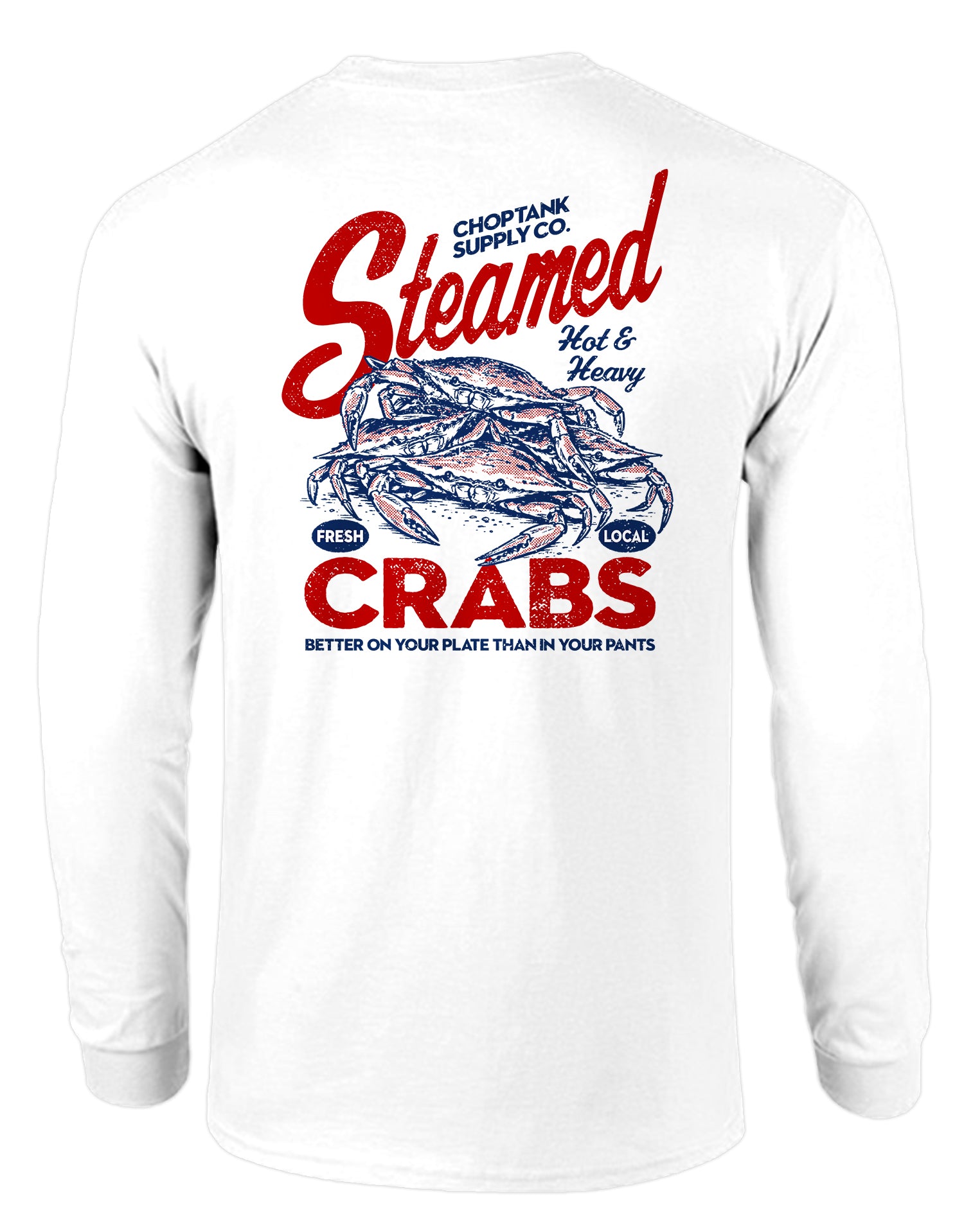 Steamed Crabs (White) / Long Sleeve Shirt