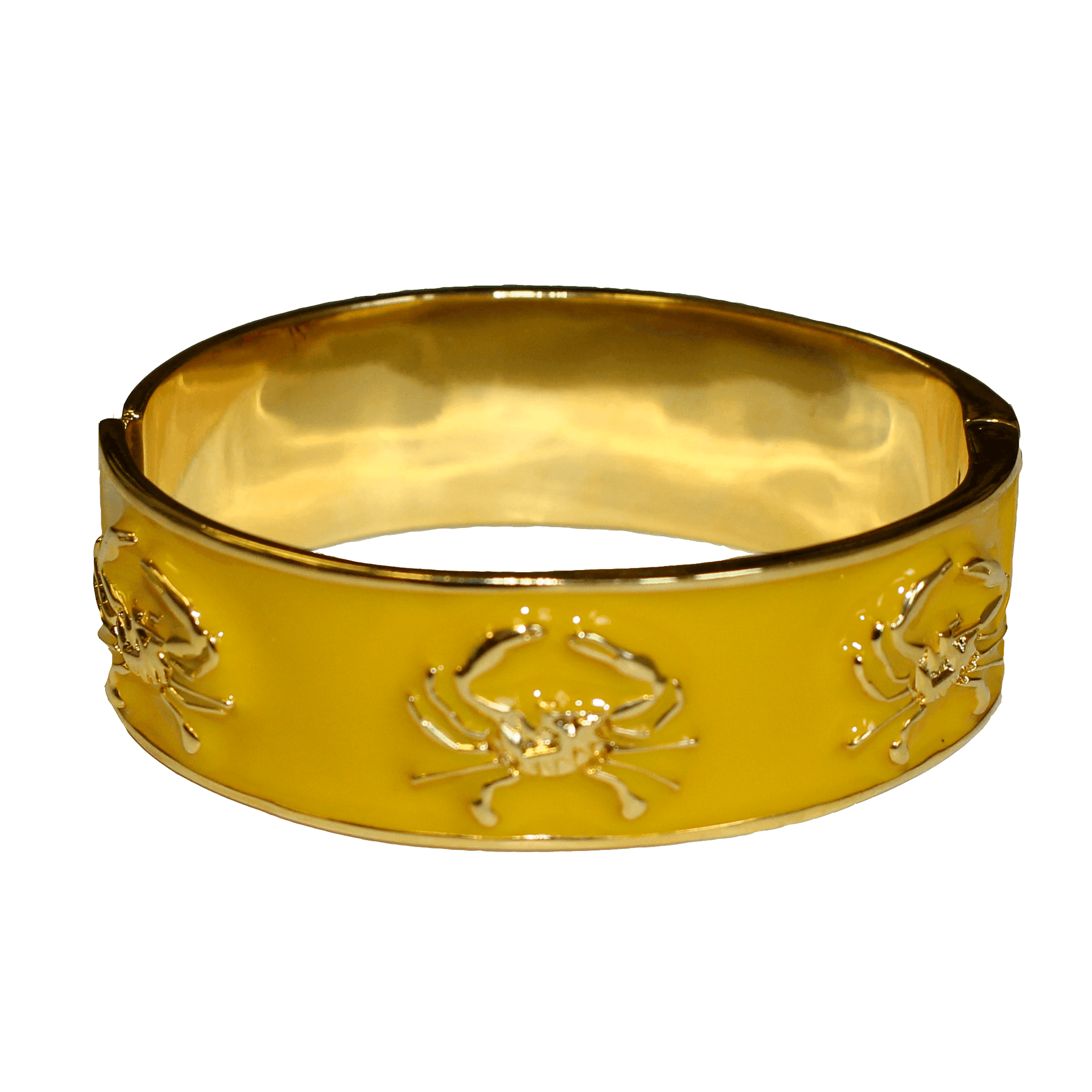 Crab Bracelet (Yellow/Gold) / Enamel Bangle Bracelet