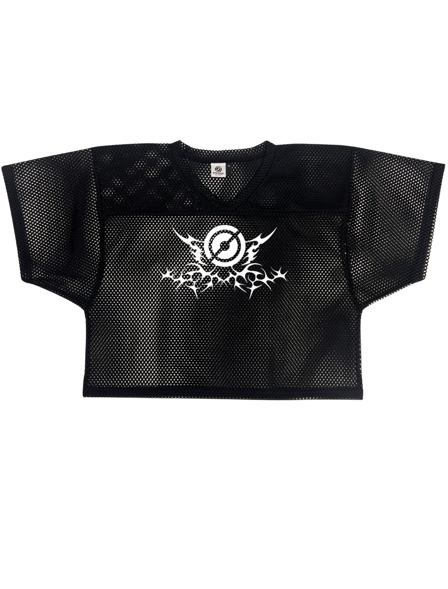 'ECHOSTAGE' Cropped Mesh Pinny