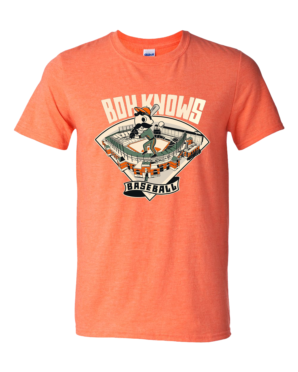 National Bohemian Boh Knows Baseball (Orange) / Shirt - Route One Apparel
