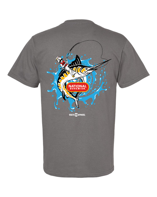 *PRE-ORDER* Boh Riding White Marlin (Charcoal) / Shirt - Route One Apparel