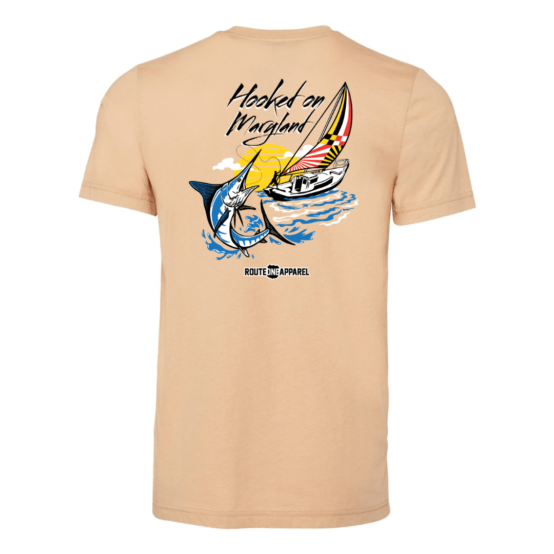 *PRE-ORDER* Hooked on Maryland White Marlin (Sand Dune) / Shirt - Route One Apparel