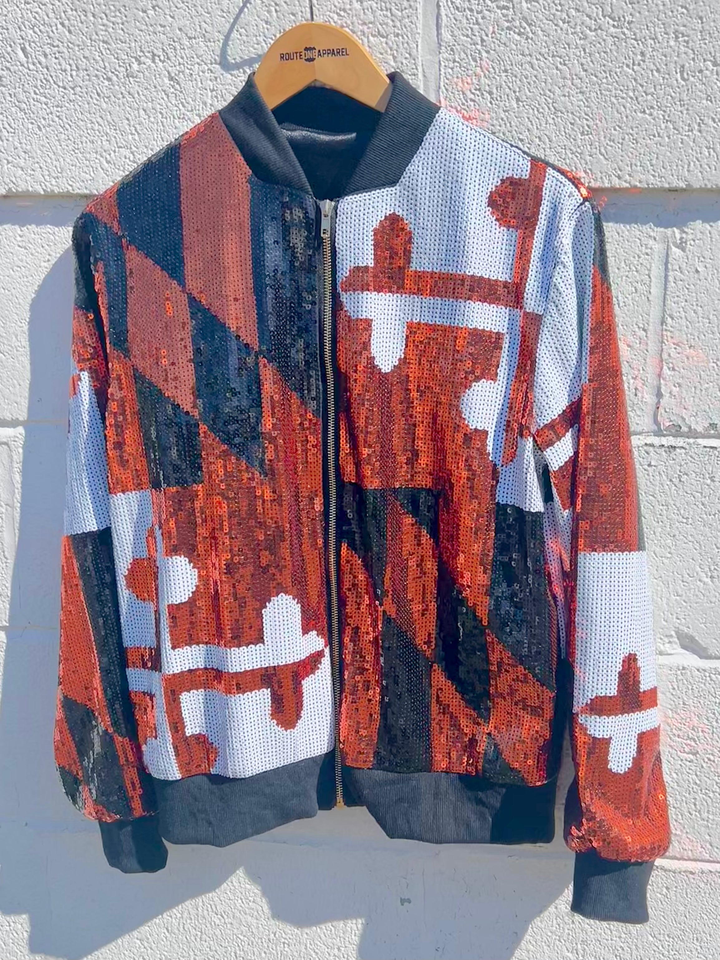 Orange & Black Maryland Flag / Sequin Jacket