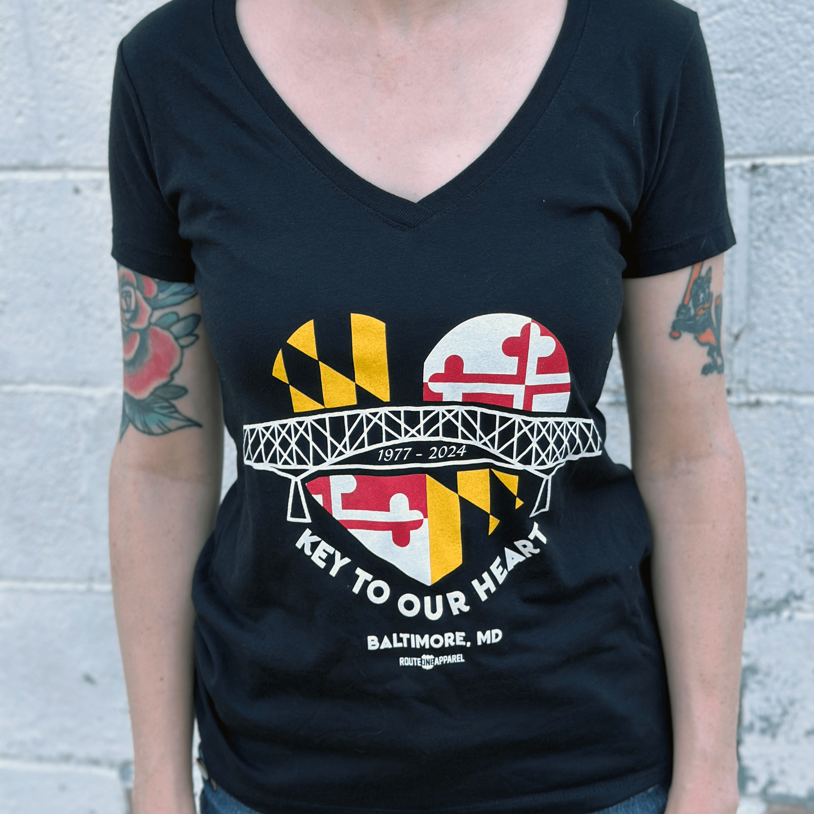 Key To Our Heart (Black) / Ladies V-Neck Shirt