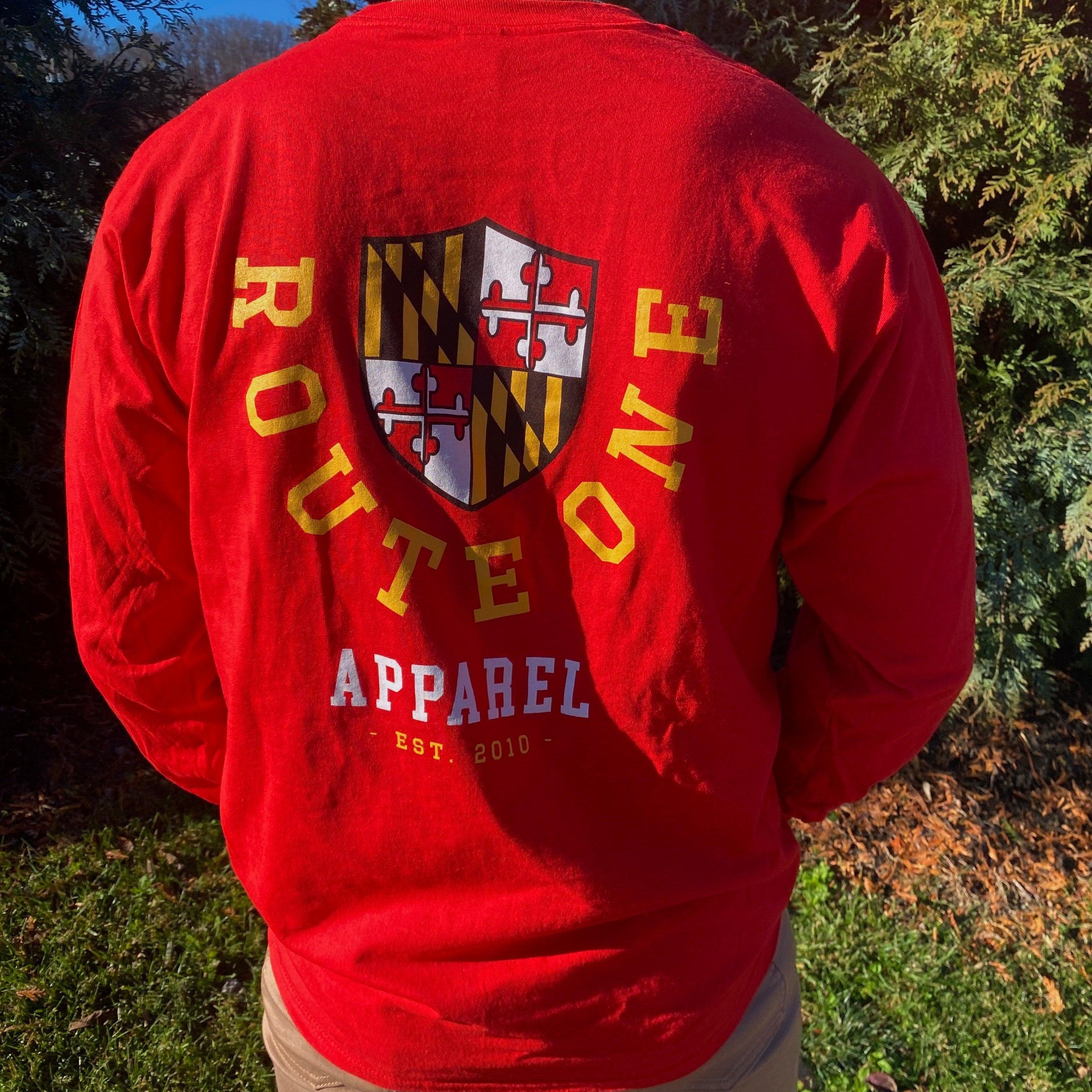 Route One Horseshoe (Red) / Long Sleeve Shirt - Route One Apparel