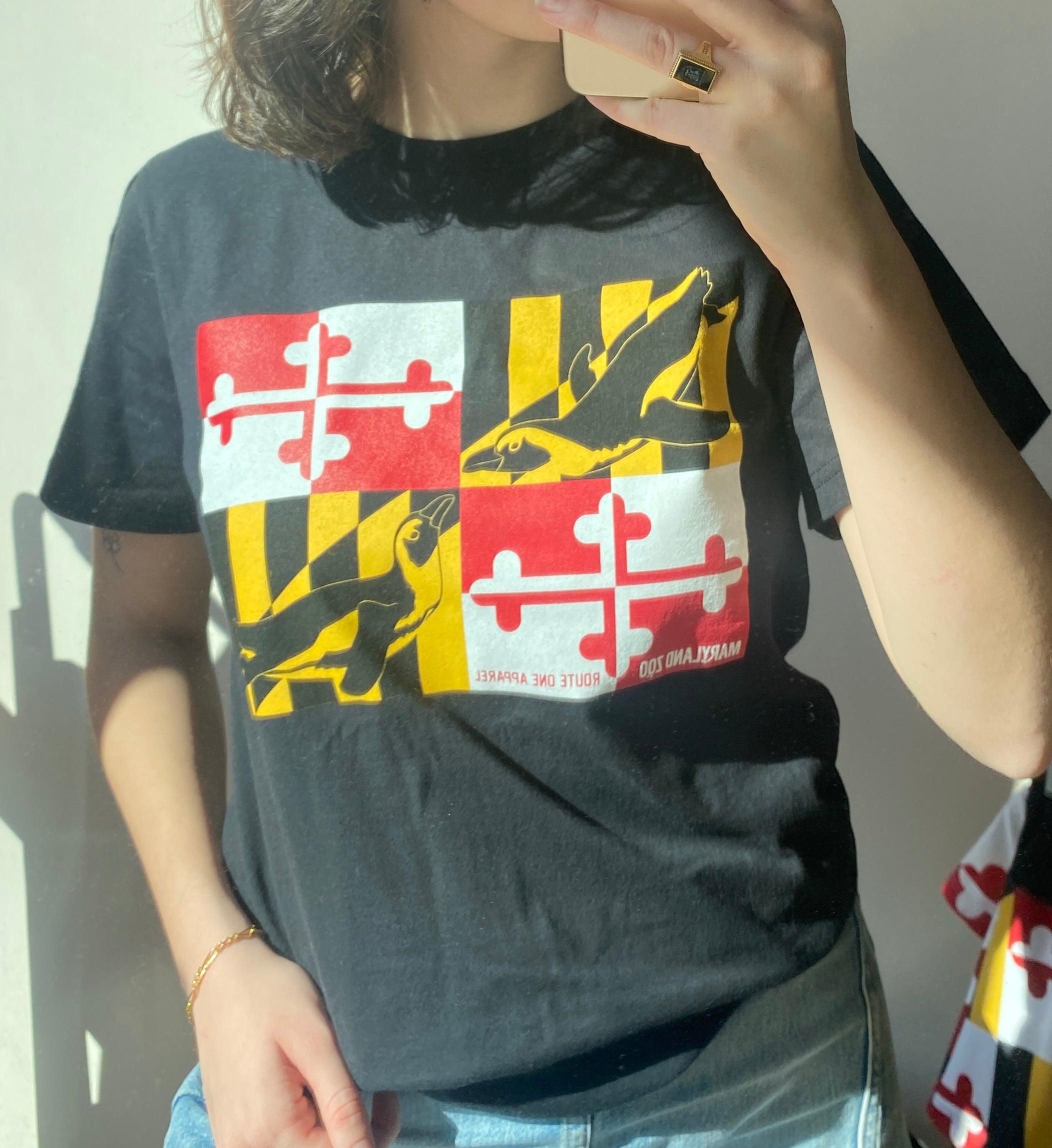 Maryland Zoo x Route One Apparel Maryland Flag Penguin (Black) / Shirt - Route One Apparel