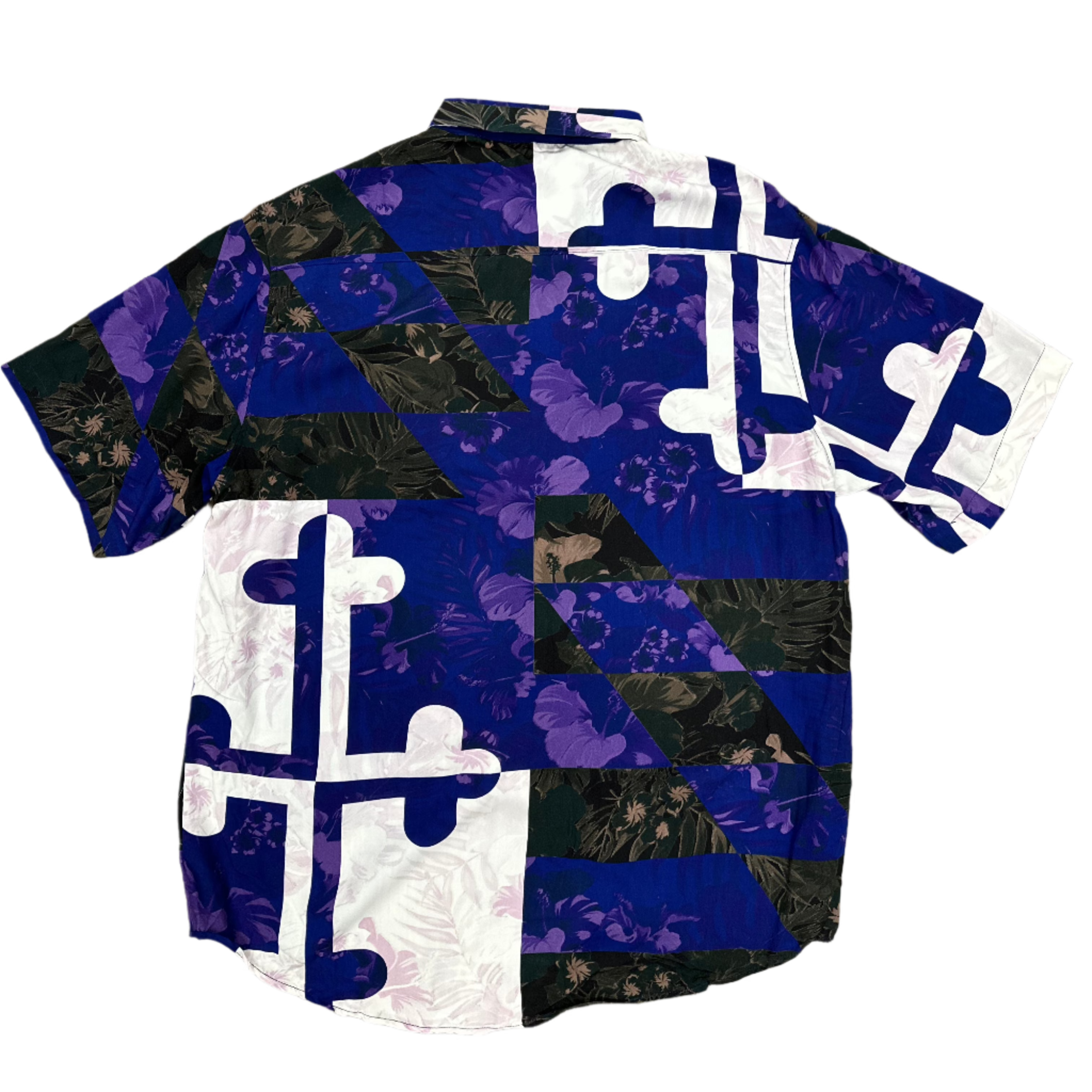 Maryland Flag Purple Floral / Hawaiian Shirt