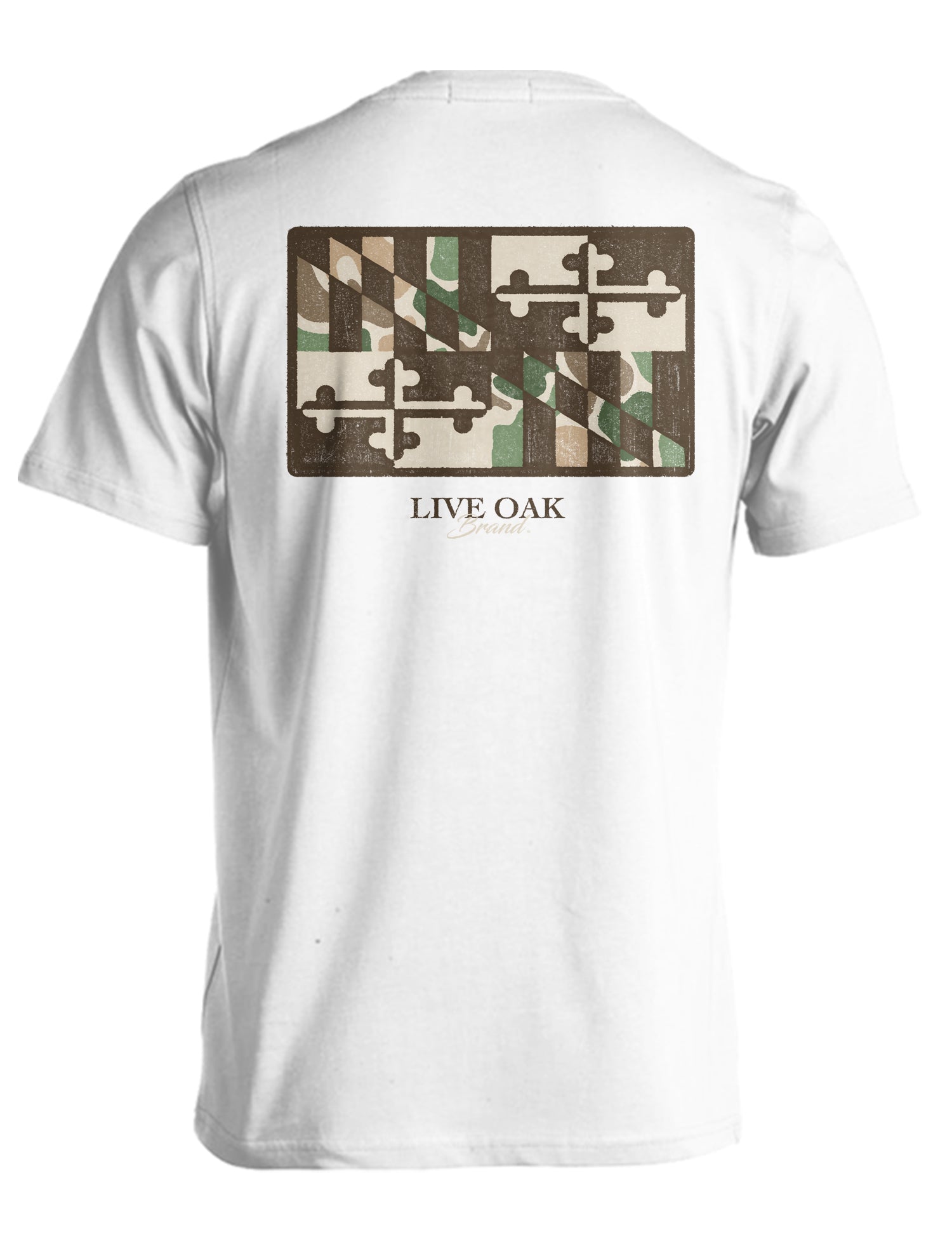 Camo State Flag, Maryland (White) / T-Shirt