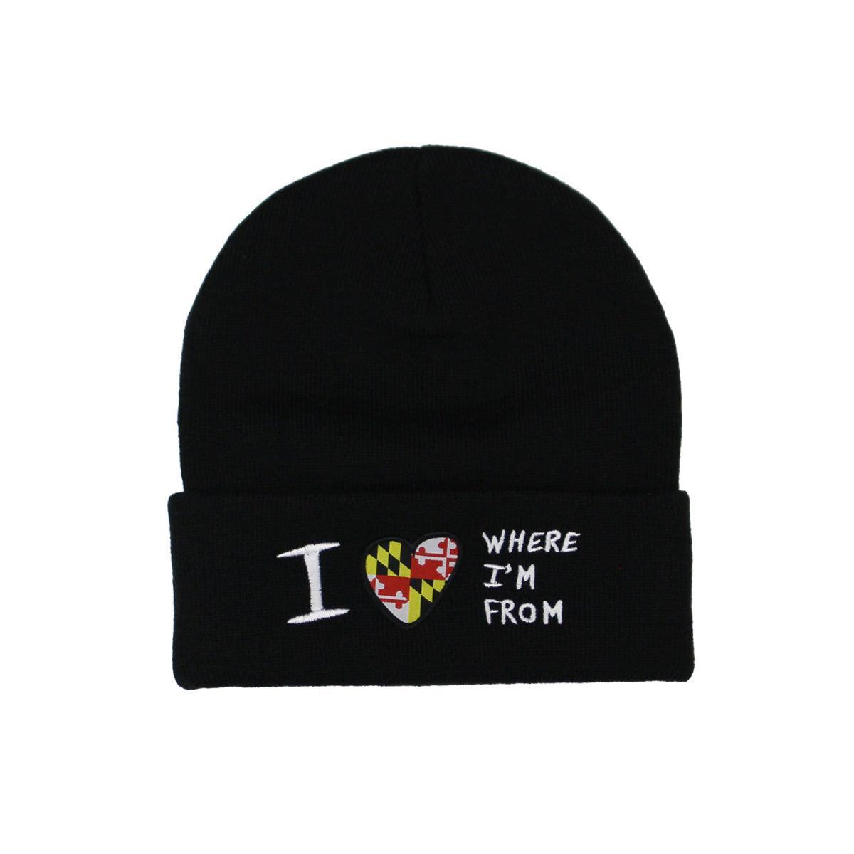 I Love Where I'm From (Black) / Slouchy Knit Beanie Cap