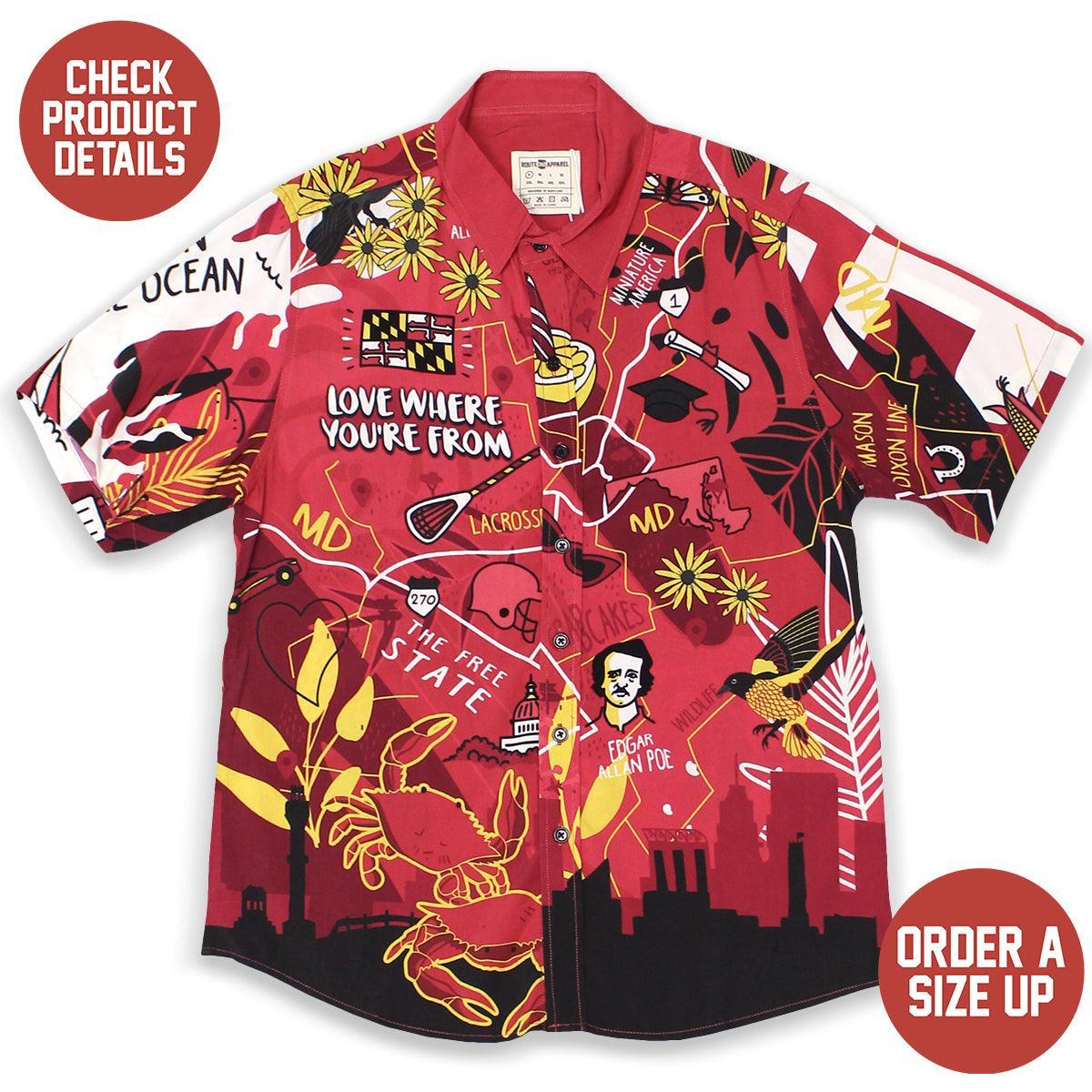 Love Where You're From (Red) / Hawaiian Shirt - Route One Apparel