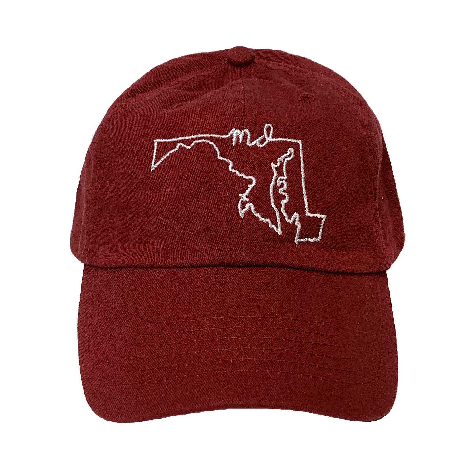 Maryland State Outline (Cardinal) / Baseball Hat