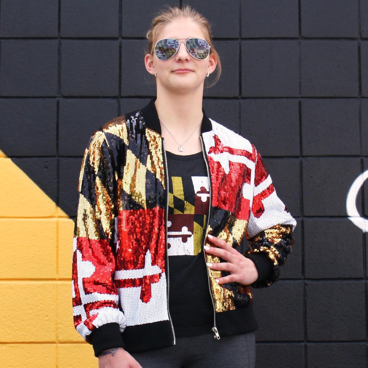 *PRE-ORDER* Maryland Flag / Sequin Jacket (Estimated Ship Date: 7/1) - Route One Apparel