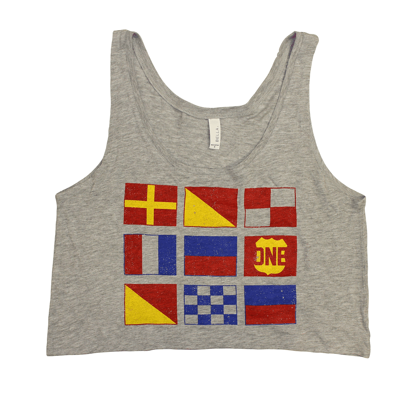 Boat Flag (Heather Grey) / Ladies Crop Tank