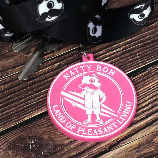 Natty Boh Surfer Dude Land of Pleasant Living (Pink) / Key Chain - Route One Apparel